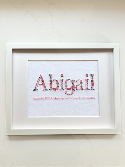 Birth announcement | Floral name