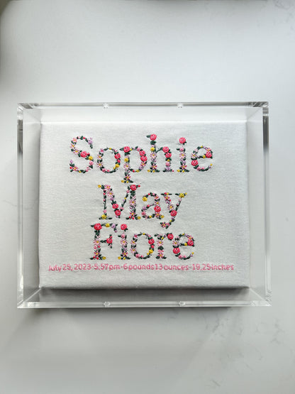 Birth Announcement | Floral Cross