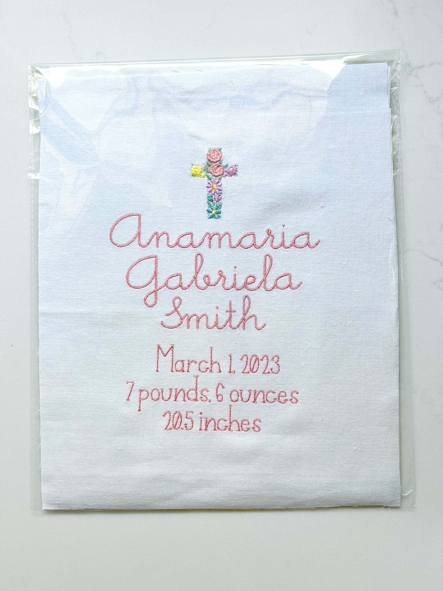 Birth Announcement | Floral Cross